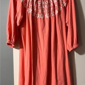 Tommy Hilfiger Coral Dress with White Embroidery
